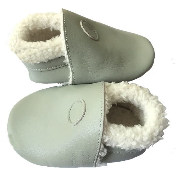 Hopi Hop zimní kožené capáčky šedé - vel.M