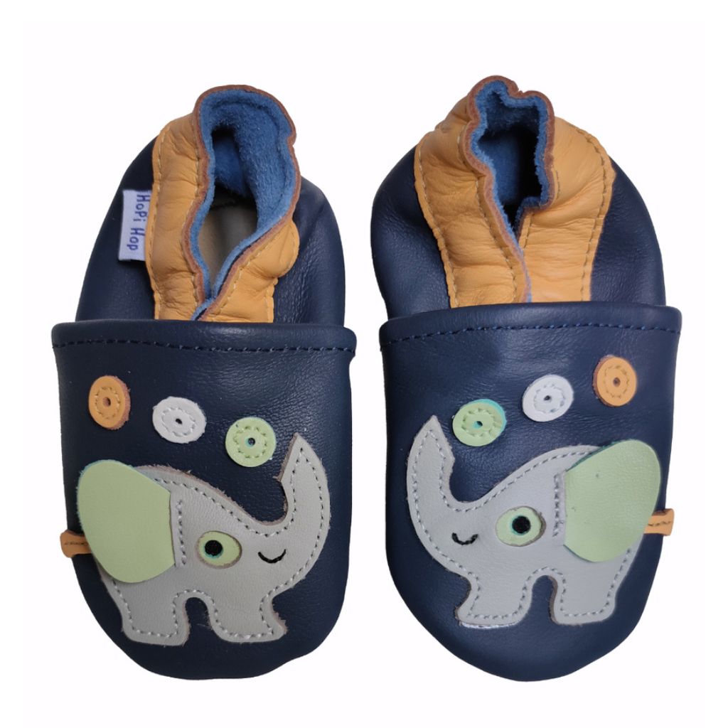 Hopi Hop NEW kožené capáčky, SLONÍK modrý - vel.M